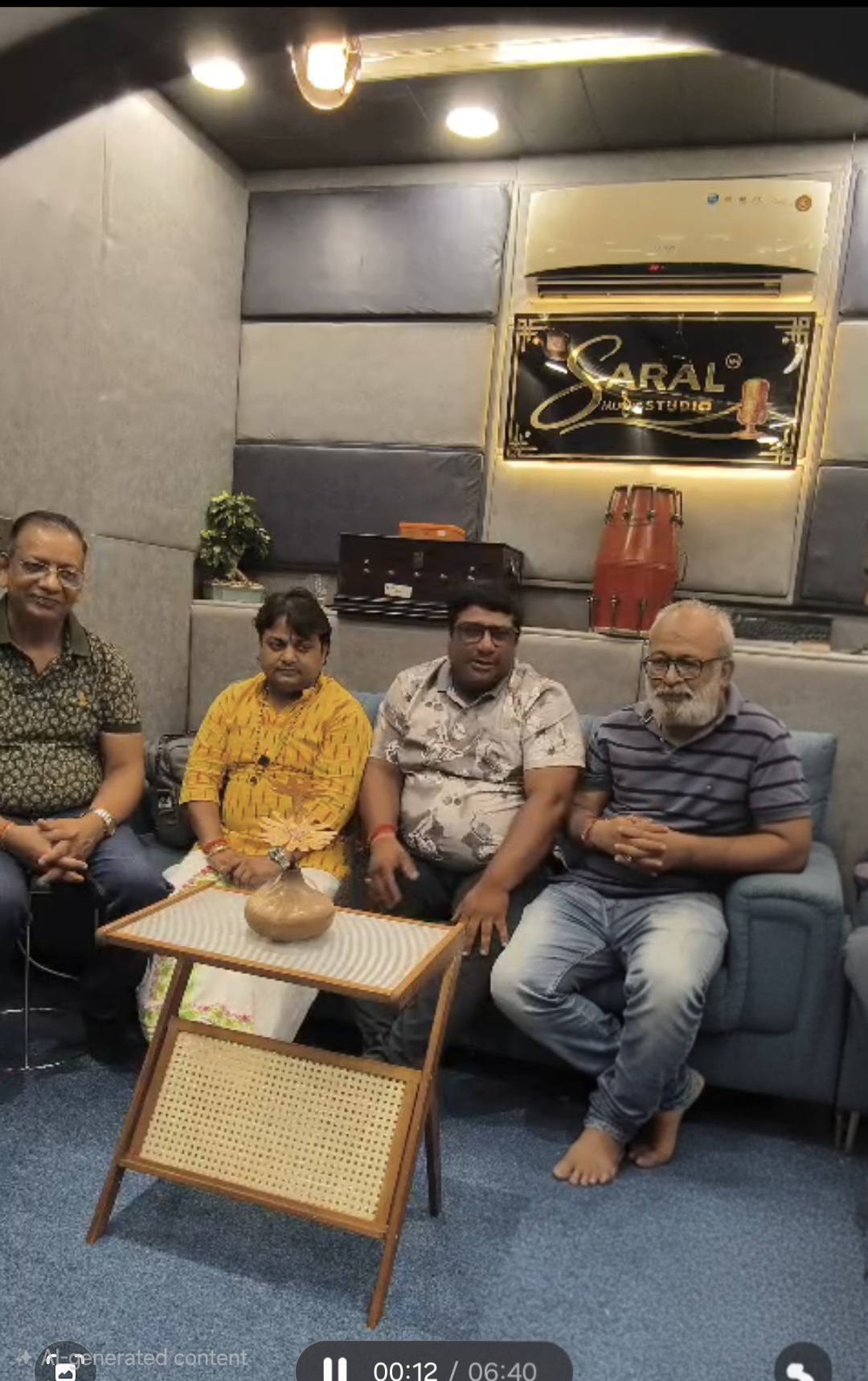 Group gathering at the studio